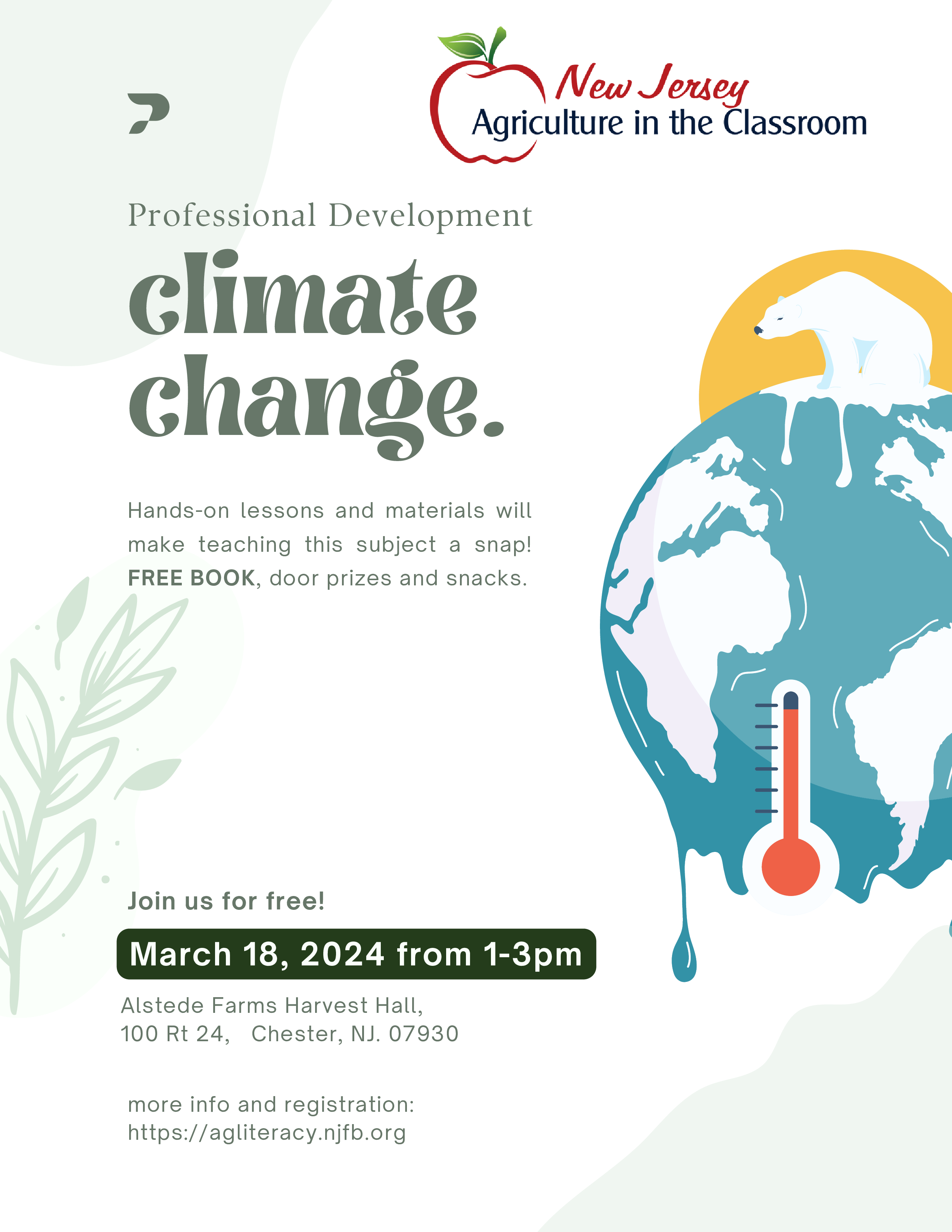 Climate Change Professional Development Monday, March 18, 2024, from 1-3pm